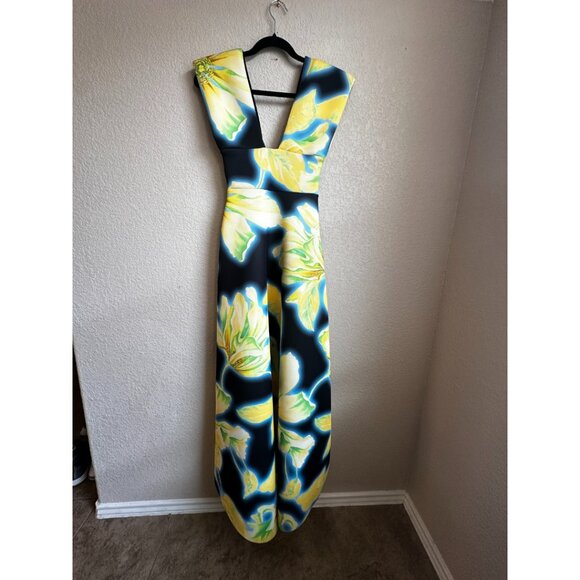 NWT ASOS DESIGN High-Low Plunge Maxi Dress in Bold Floral Print - Picture 6 of 16